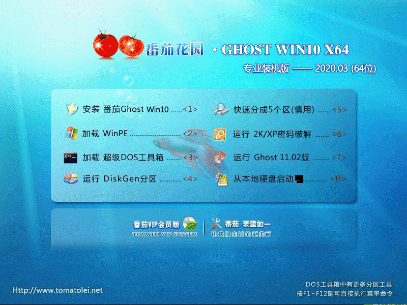 番茄花园 GHOST WIN10 X64 专业装机版 V2020.03