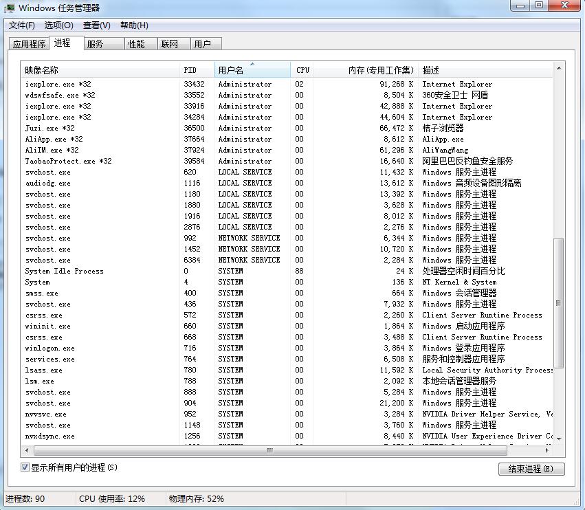 Windows7进程怎么知道哪些是重要系统进程哪些是软件进程？