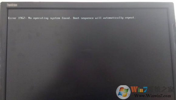 win10改win7系统开机出现error 1962的解决方法