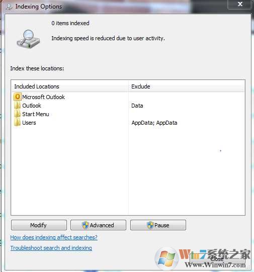 Win7索引一直为0的解决方法(Win7搜索不正常)