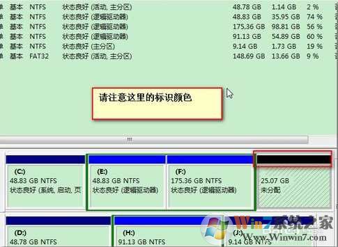 Win7新建分区：磁盘上没有足够的空间完成此操作解决方法