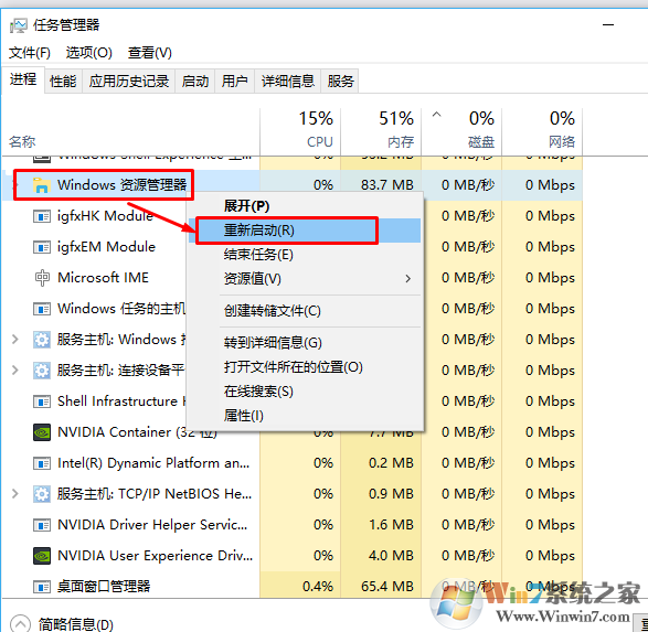 win10系统explorer.exe进程在哪儿？win10重启explorer.exe进程的方法