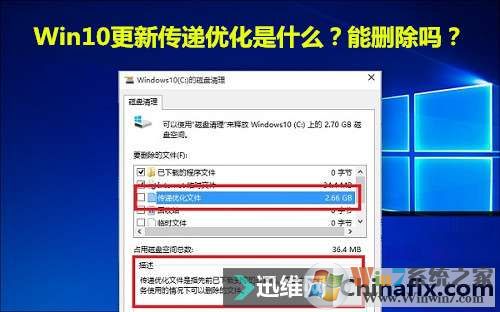 Win10磁盘清理传递优化文件是什么？能删除吗？
