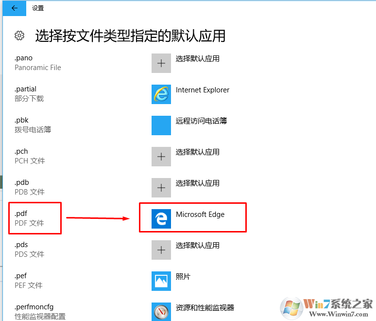 win10系统将pdf图片默认查看方式设置为edge浏览器的方法