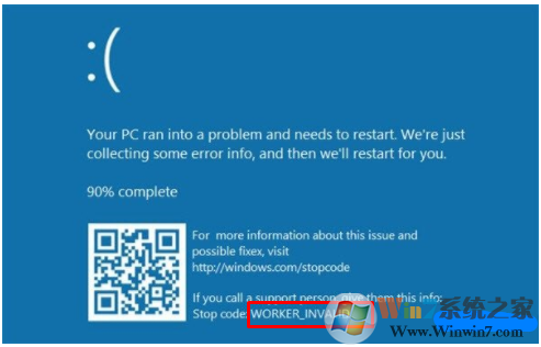 win10系统蓝屏提示WORKER_INVALID错误的修复方法
