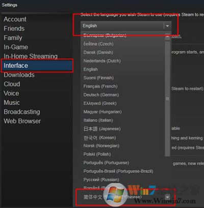 为什么自己安装的steam是英文的？steam英文设置成中文界面的方法