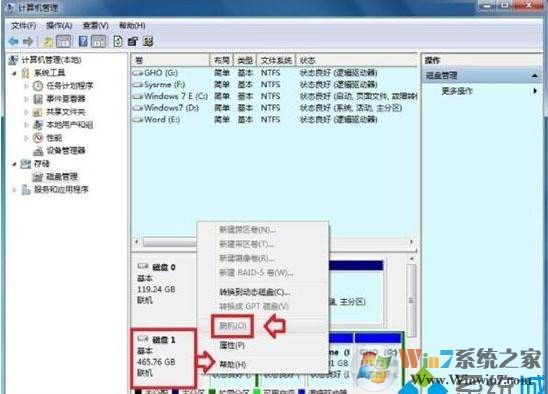 Win7系统磁盘脱机,小编教你怎么解决！