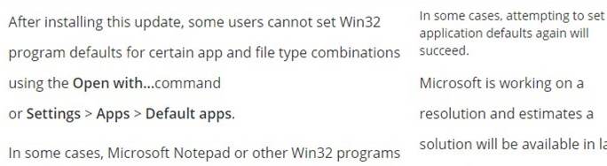 Win10更新后文件无法关联默认应用？微软承认这是个BUG！