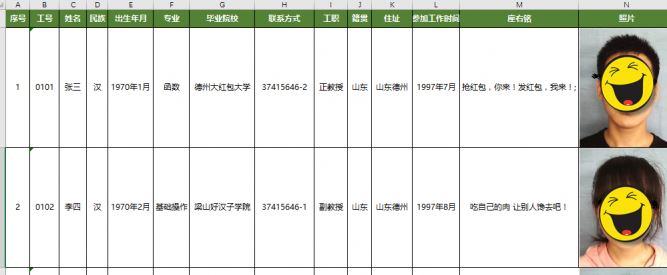 教你EXCEL制作员工档案登记表的方法