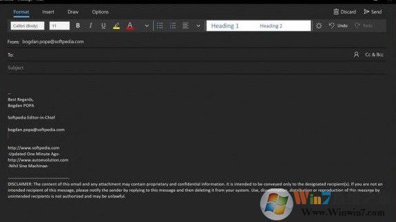 Windows 10 Mail的Dark（黑色）主题更新内容