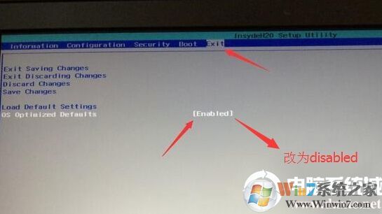 把OS Optimized Defaults设置为Disabled