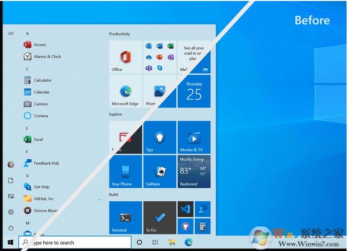 Win10新版开始菜单发布:删除动态磁贴换成主题感知磁贴
