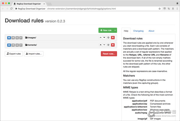 RegExp Download Organizer