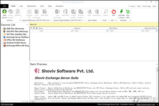 Shoviv Exchange Server Suite