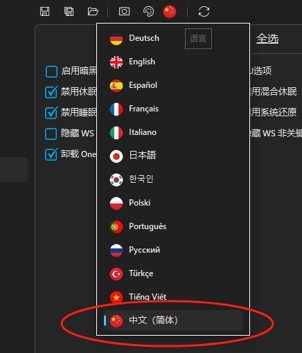 设置中文